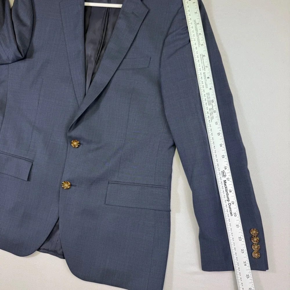J.Crew Thompson Suit Mens 40S 34W Blue Textured Two Button Blazer Trousers Set